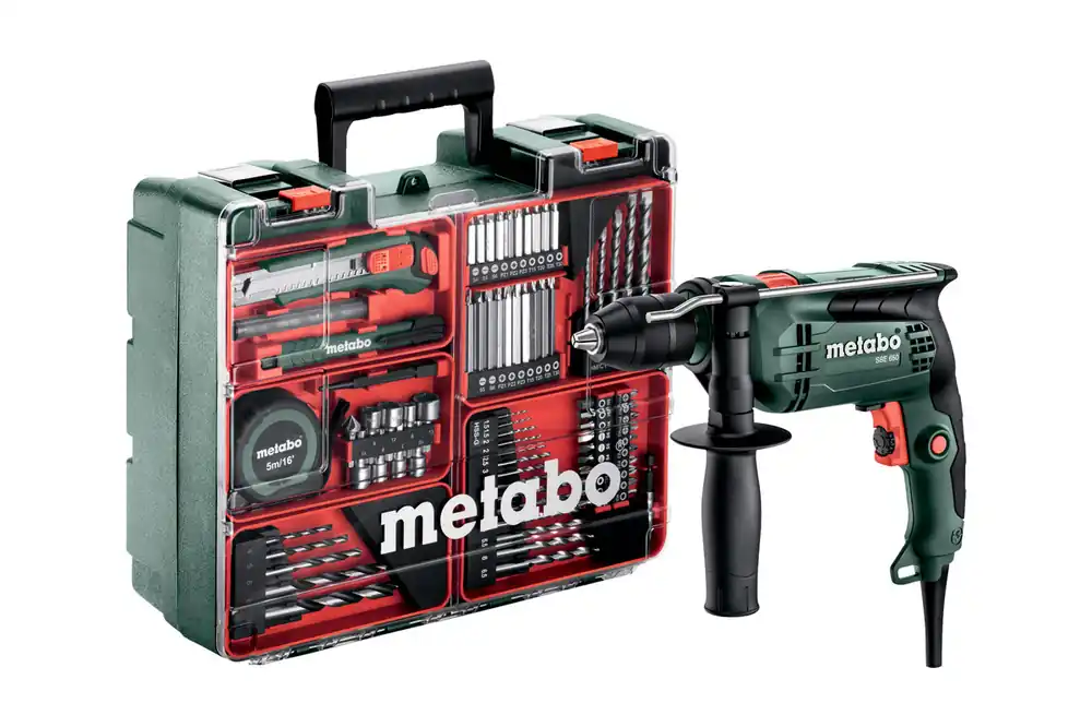 Metabo 600742870 SBE 650 Set Perceuse à percussion d‘atelier mobile