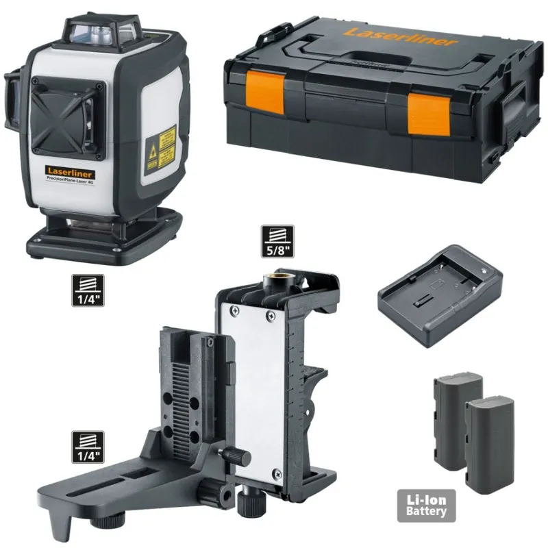 Laserliner 039.600L PrecisionPlane-Laser 4G Pro Laser tridimensionnel avec 4 cercles laser verts à 360 degrés