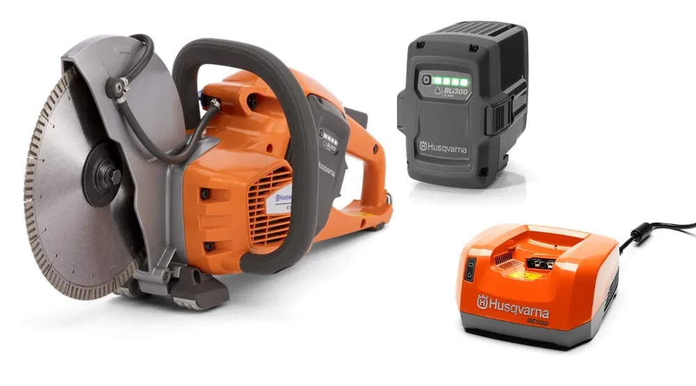 Husqvarna K535ISET1 K535i Découpeuse à batterie professionnelle 230 mm 36 Volt + 1 x batterie BLI300 + Chargeur rapide QC500