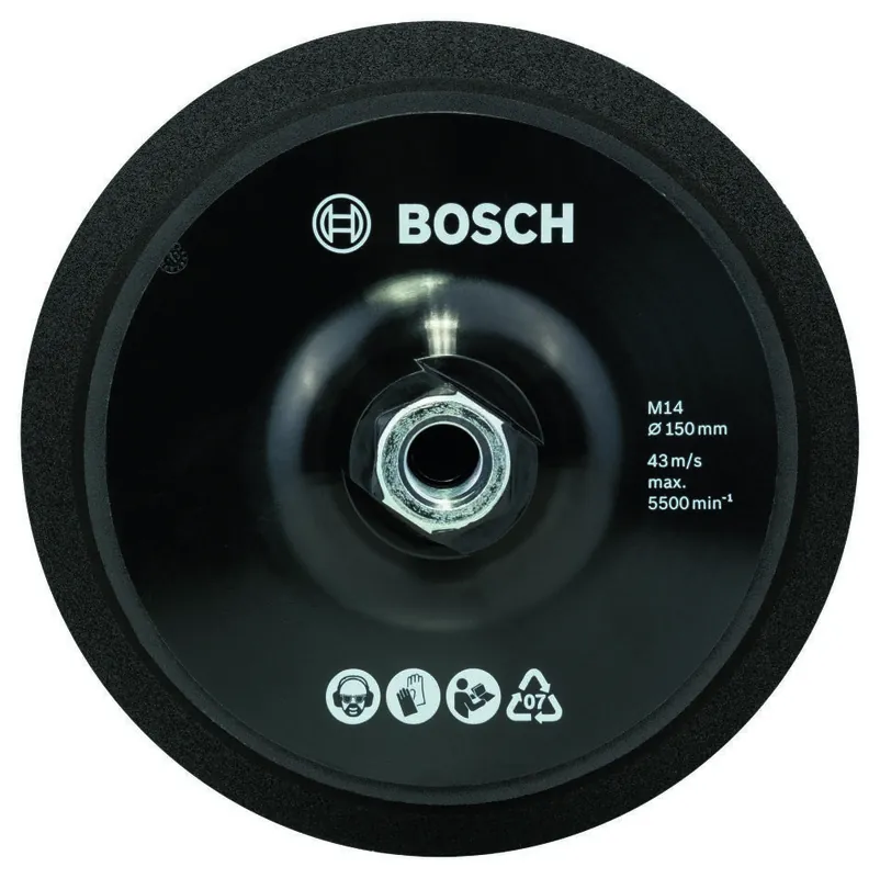 Bosch Bleu Accessoires 2608612027 Tampon d‘‘appui pour polisseuse M14 150 mm velcro