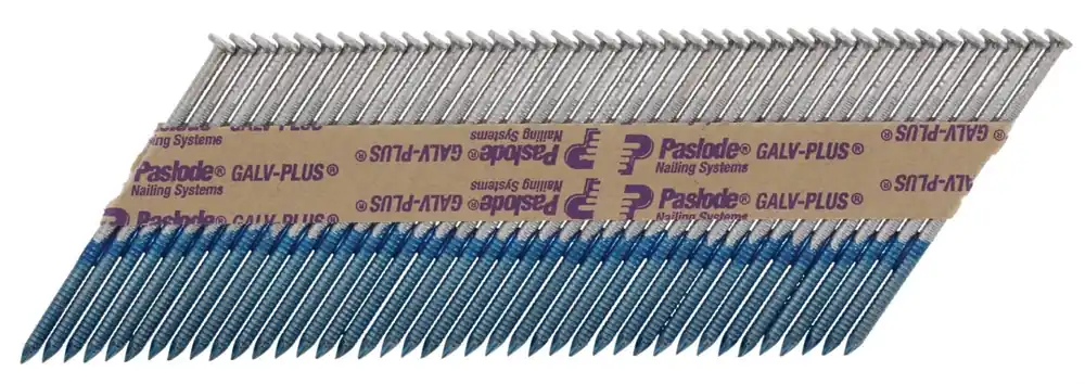 Paslode Fixation 142072 Clou en bande 3,1 x 90 anneau galva-plus RounDrive (cartouches de gaz incluses) 2500 pièces