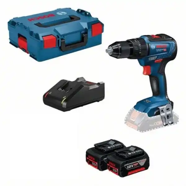 Bosch Bleu 0615990L86 Perceuse visseuse GSB 18V-55 18V 3 x 5.0Ah Li-Ion in L-Boxx