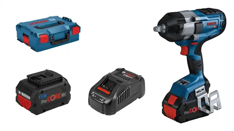 Bosch Bleu 06019J8003 GDS 18V-1000 C professionnel Clé à chocs 1/2" 1000Nm 18V 5,5Ah ProCore en L-Boxx