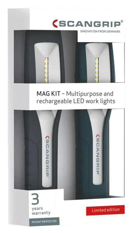 Scangrip 49.0398 MAG PEN 3 PROMO-KIT 2 x Lampe de travail LED rechargeable 200 Lumen