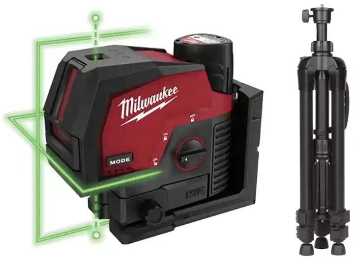 Milwaukee CLLP-301-CTRP120 M12 CLLP-301C Cross line laser/lead laser green 12V 3.0Ah li-Ion + TRP120 Tripod tripod