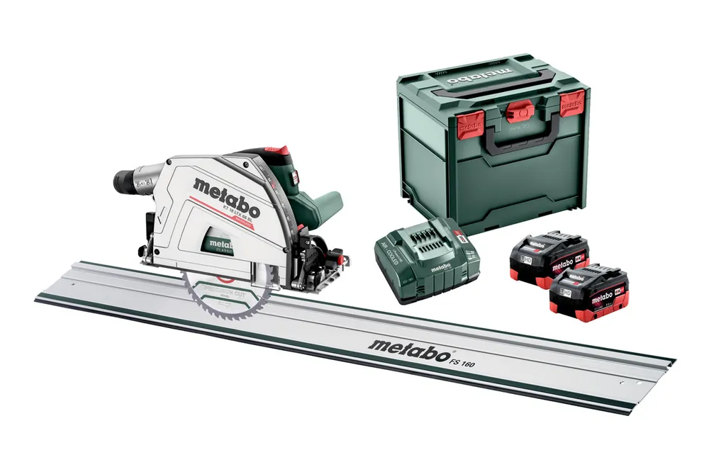 Metabo 601866660/629011000 SET KT 18 LTX 66 BL Scie sans fil 18V 5.5Ah + Rail de guidage