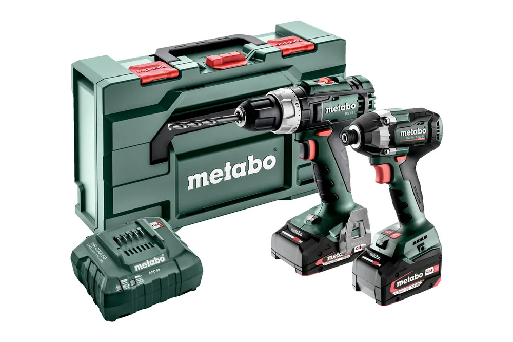 Metabo 685194000 Combo Set 2.8.2 18V 4.0/2,0Ah Li-Ion - Perceuse à percussion sans fil BS18L + Visseuse à percussion SSD18 LT 200 BL