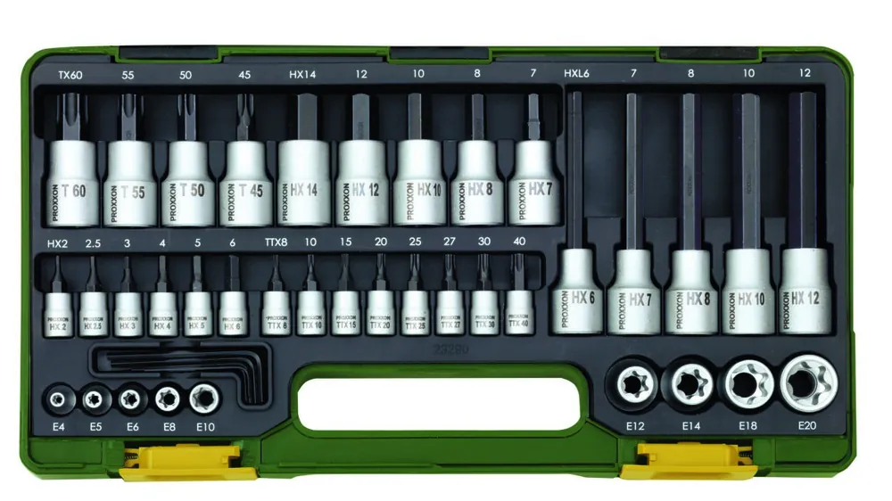Proxxon 23290 Jeu d‘embouts Torx et Hex 42 pièces
