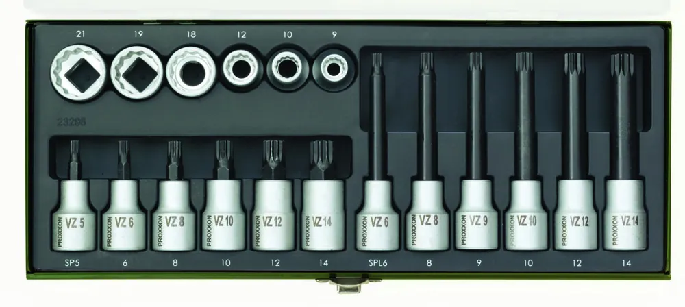 Proxxon 23296 Jeu de clés à douille XZN 18 pièces