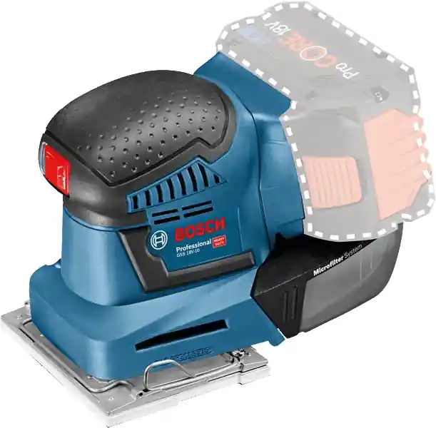 Bosch Bleu 06019D0200 Ponceuse vibrante sans fil GSS 18V-10 Solo (machine seule)