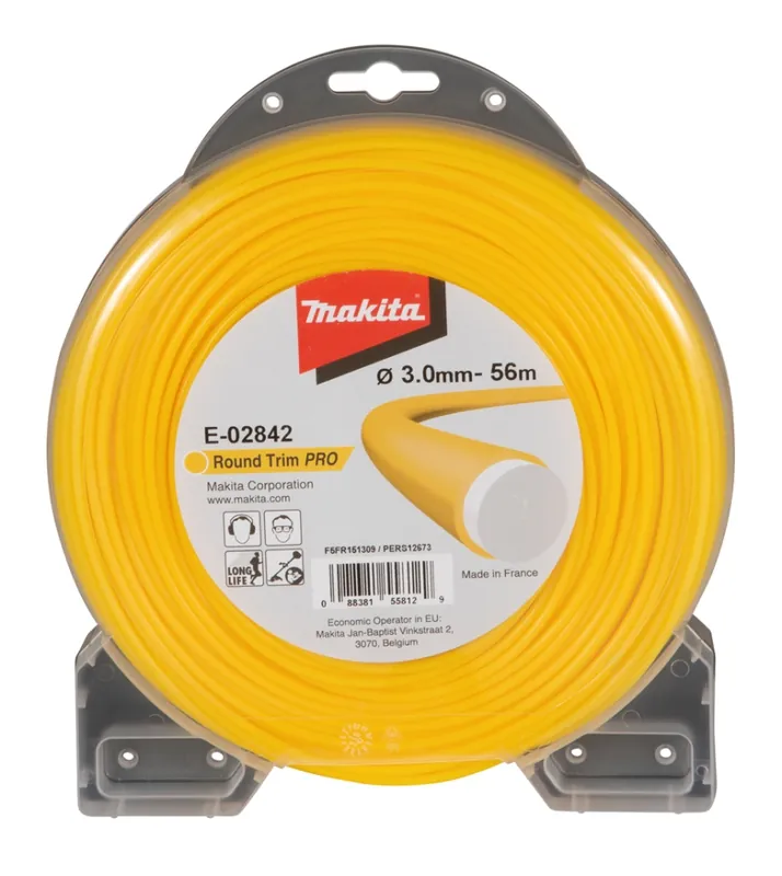Makita Accessoires E-02842 Fil de coupe jaune 3.0mm x 56 mtr rond