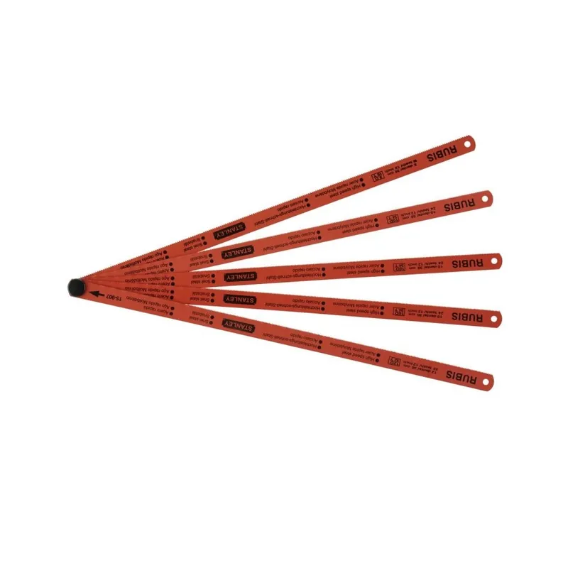 Stanley 0-15-900 Carte 2 lame de scie à métaux Rubis Hss Moly 8-10-12 Dents