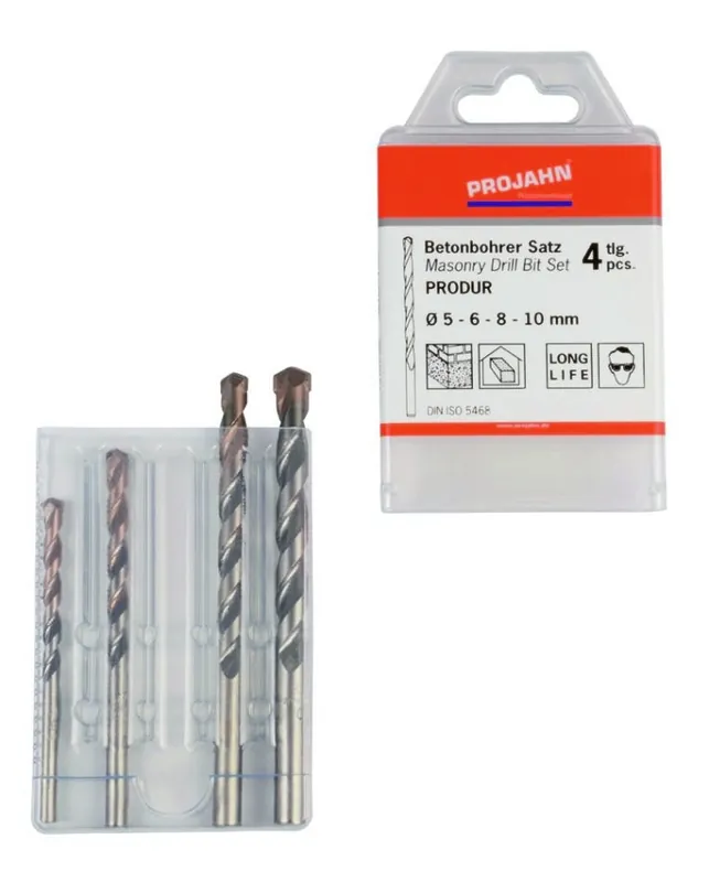 Projahn 55001 PRODUR Rock Drills Cassette 4 pièces 5-10 mm