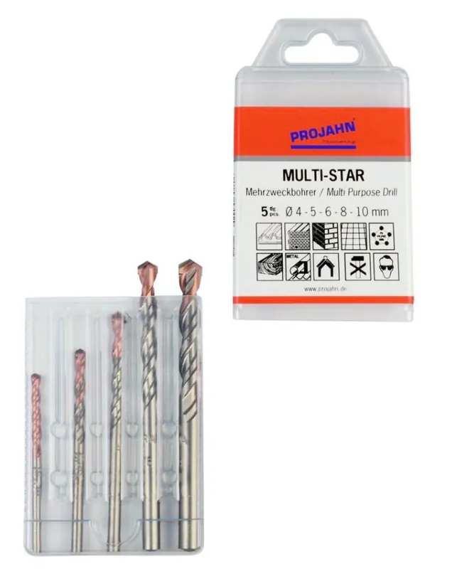 Projahn 57002 Jeu de mèches Multistar mulit 5 pcs. 4, 5, 6, 8, 10 mm