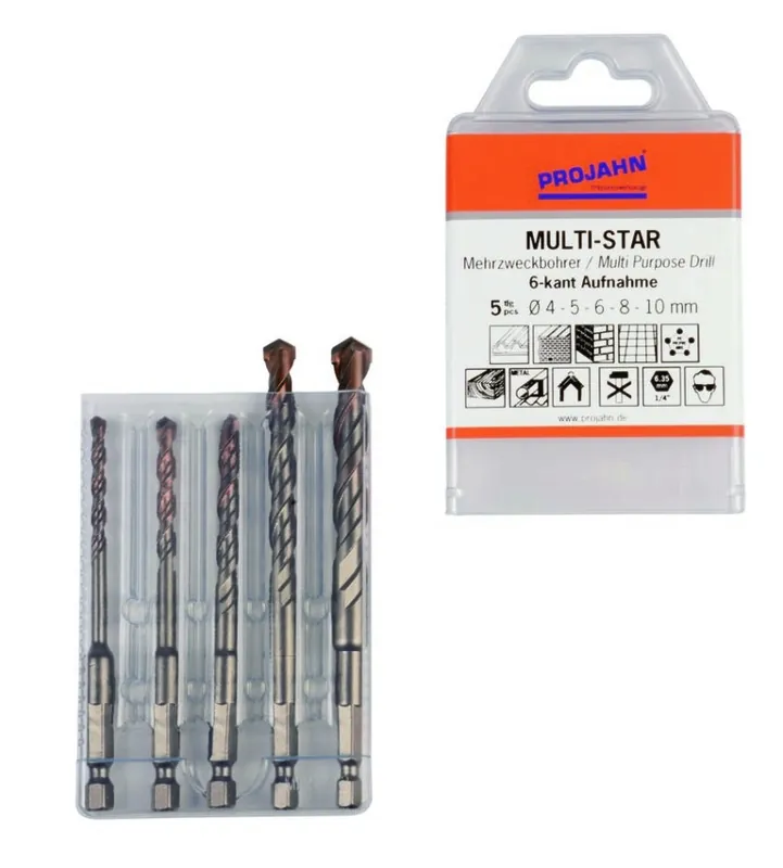 Projahn 57005 Multi-Star Multibrush Set 5 pcs. Hexagone 4, 5, 6, 8, 10 mm