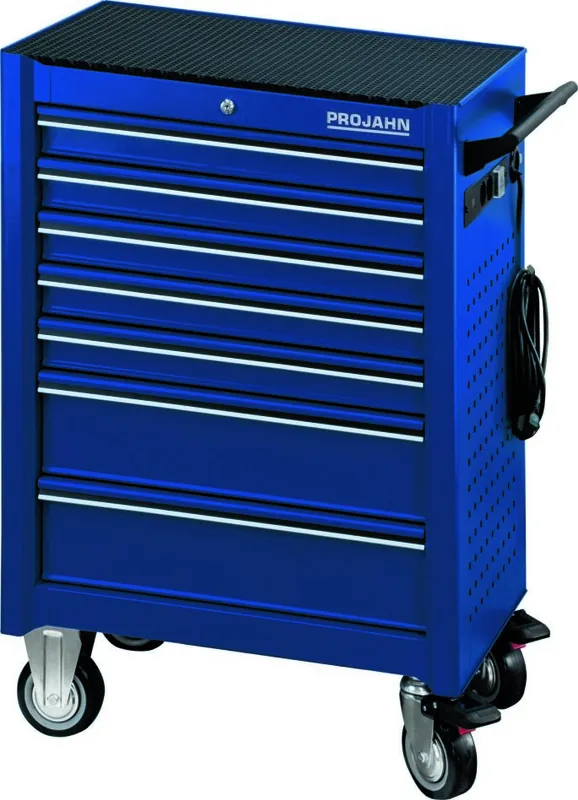 Projahn 6501-51 Chariot d‘atelier UNIVERSE avec diviseur électrique E-Power à 7 tiroirs bleus
