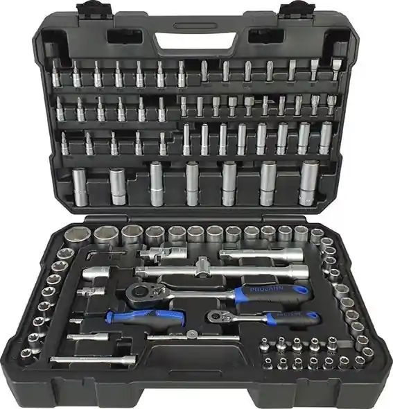 Projahn 8653 Jeu de douilles 1/4"+1/2" 108 pièces proficraft, cliquets 48 dents