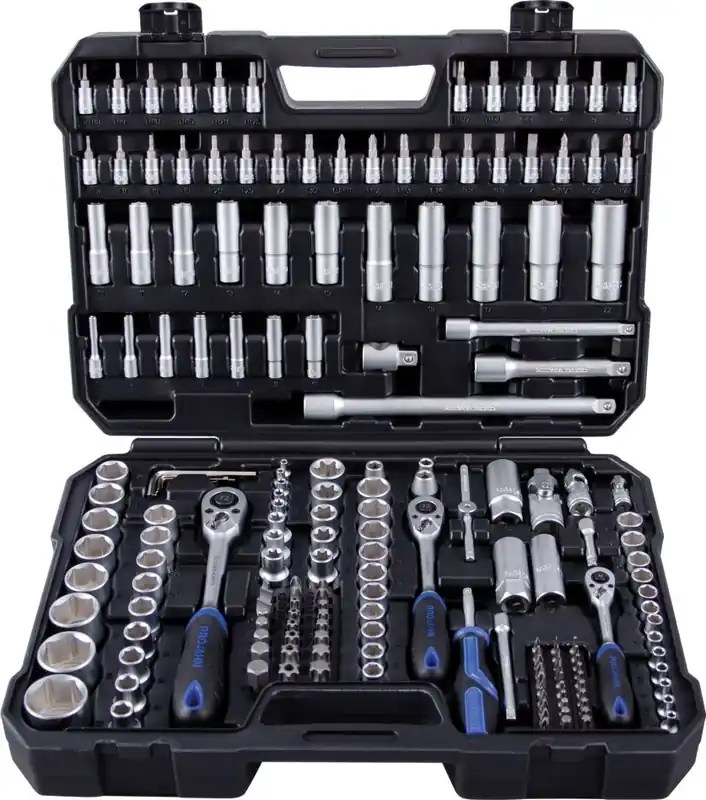 Projahn 8664 1/4"+ 3/8" + 1/2" Jeu de clés à douilles Proficraft 182 pièces, cliquet 72 dents