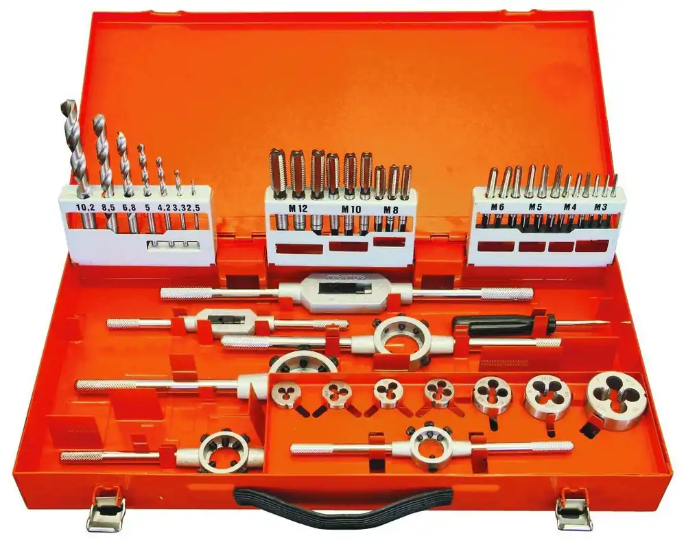 Projahn 91004 Jeu d‘outils de filetage HSS-G 44 pièces M3-M12