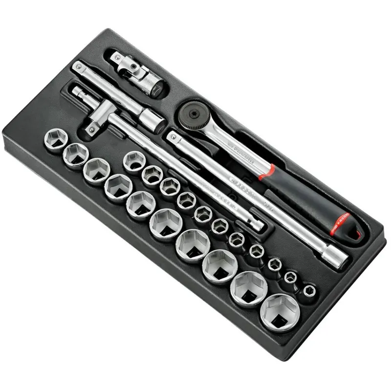 Facom MOD.S161-46 Jeu de douilles à 6 pans métriques 1/2‘‘‘‘ 26 pièces