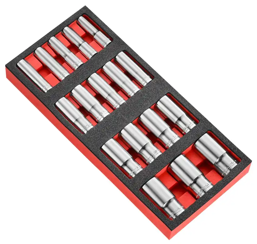 Facom MODM.HLA2PB Jeu de douilles pour modules 6 côtés longs 1/2‘‘‘‘ en mousse 17-Pièces