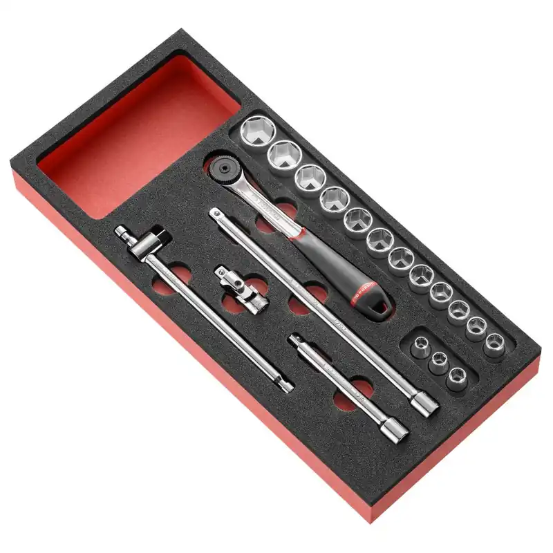 Facom MODM.J161-36 Module de douilles métriques 3/8" 6 faces 20 pièces