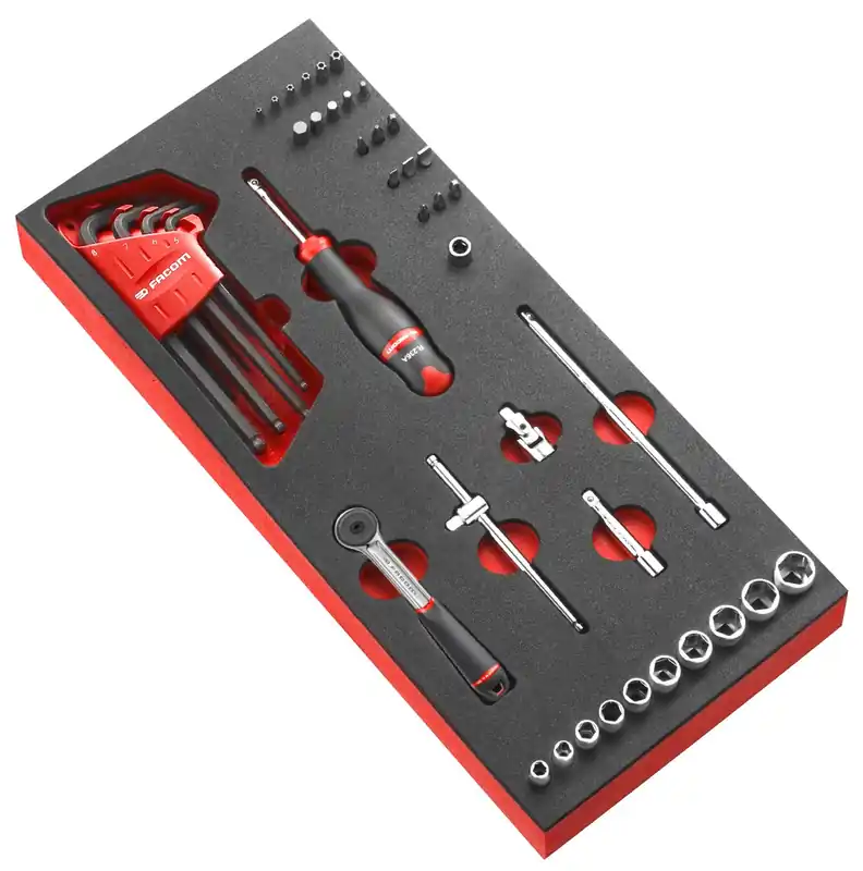 Facom MODM.R161-36 Module jeu de douilles métriques 1/4" 6 faces 46 pièces