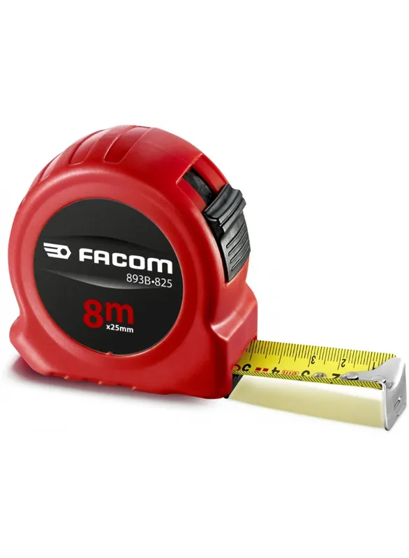 Facom 893B.825PB Mètre ruban mat résistant à l‘‘usure, blocage double face ABS 8 mtr 25 mm