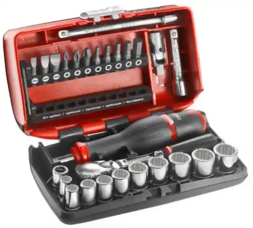 Facom RL.NANO112 Jeu de douilles et d‘embouts métrique 1/4" 12 faces 25 pièces