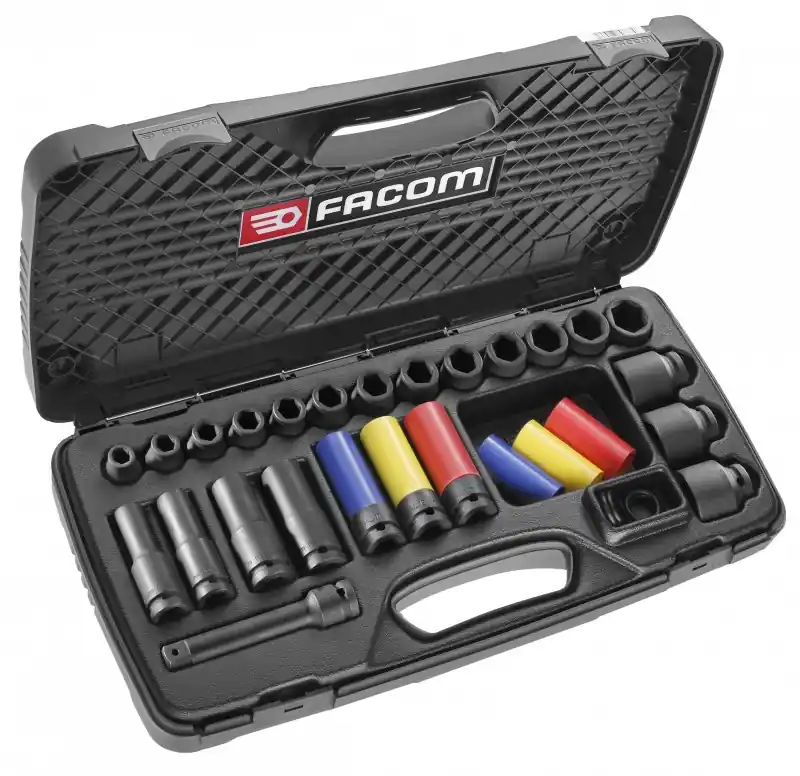 Facom NS.550BPB Coffrets de douilles à chocs 1/2" courtes et longues 23 pièces