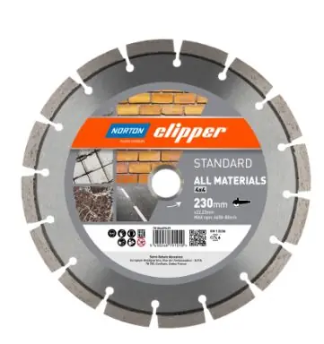 Norton Clipper 70184609633 Lame de scie diamantée standard multi-matériaux 350 x 25,4 mm