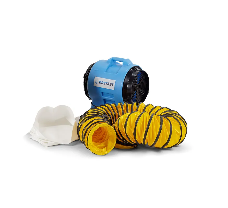 Dryfast DAF1600LSAU/5 Ventilateur axial + 1 sac à poussière + tuyau de transport d‘air 5 m