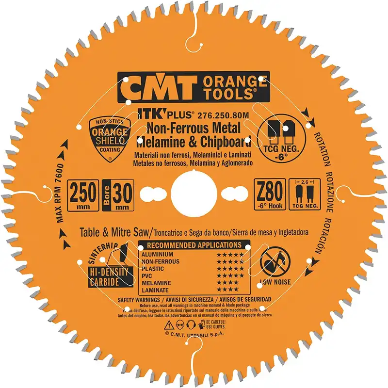 CMT 276.250.80M Lame ultra fine pour métaux non ferreux et composite 250 x 30 x 80D