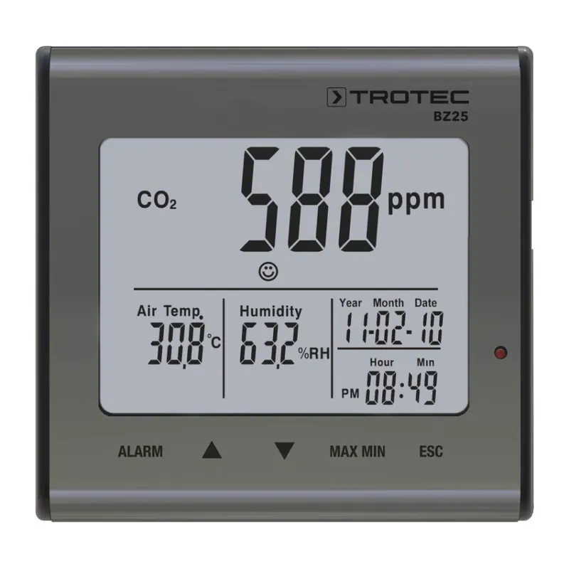 Trotec 3510205014 BZ25 Moniteur de qualité de l‘air au CO2