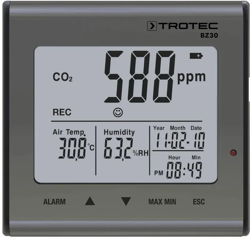 Trotec 3510205015 Enregistreur de données sur la qualité de l‘air BZ30 CO2