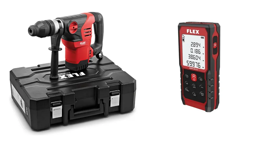 Flex-tools 521949 Marteau combiné CHE 5-40 10J SDS-max + télémètre ADM 60 Li