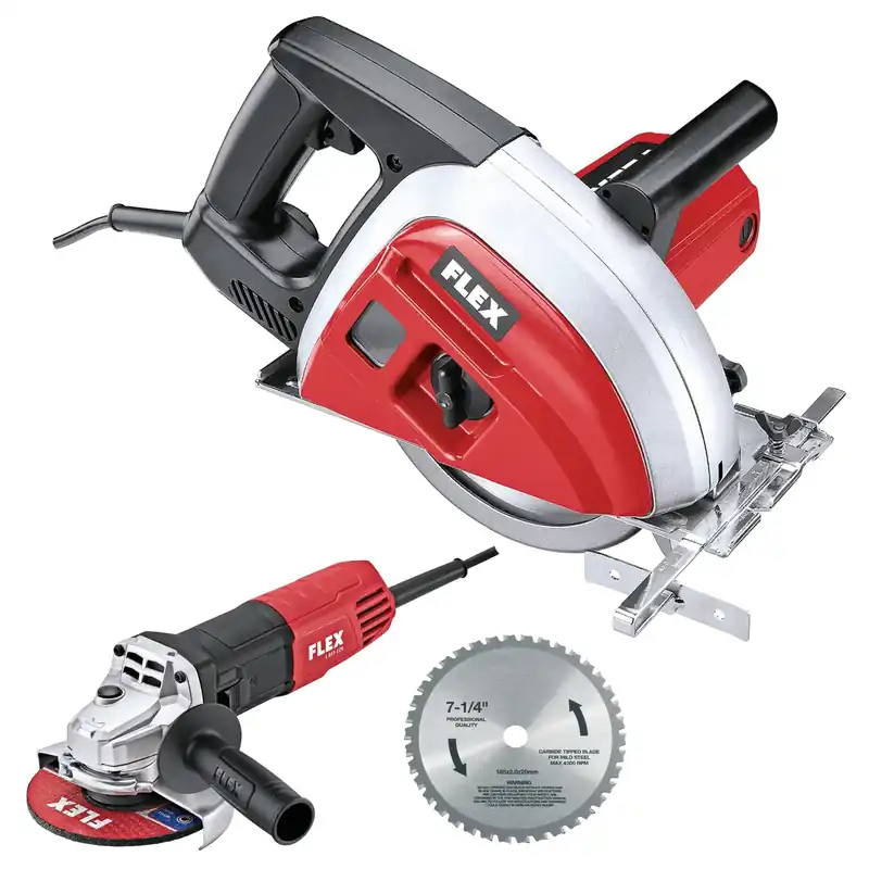 Flex-tools 506044 CSM4060 scie à main métallique pour travaux à sec + L 811 125 meuleuse d‘angle 125 mm 800 watts