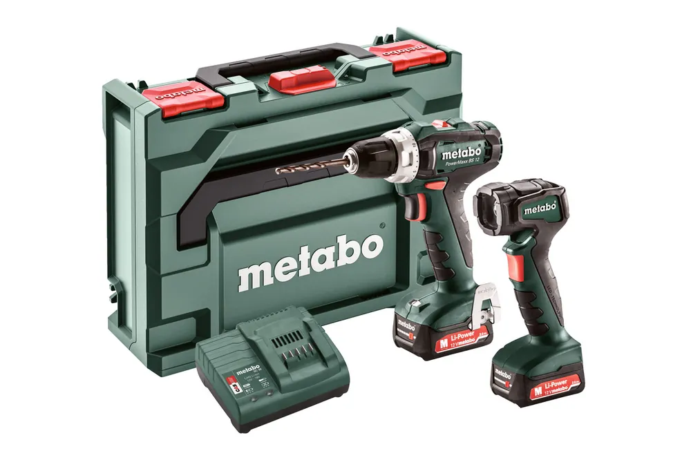 Metabo 601036900 PowerMaxx BS 12 Perceuse sans fil 12V 2.0Ah Li-ion + lampe ULA 12 LED