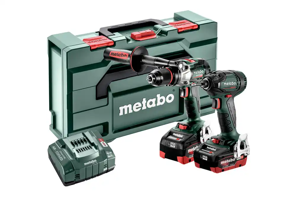 Metabo 685184000 Ensemble combiné 2.1.15 18V 5.5Ah LiHD - Perceuse sans fil SB18LTX BL I + clé à chocs SSD18 LTX 200 BL