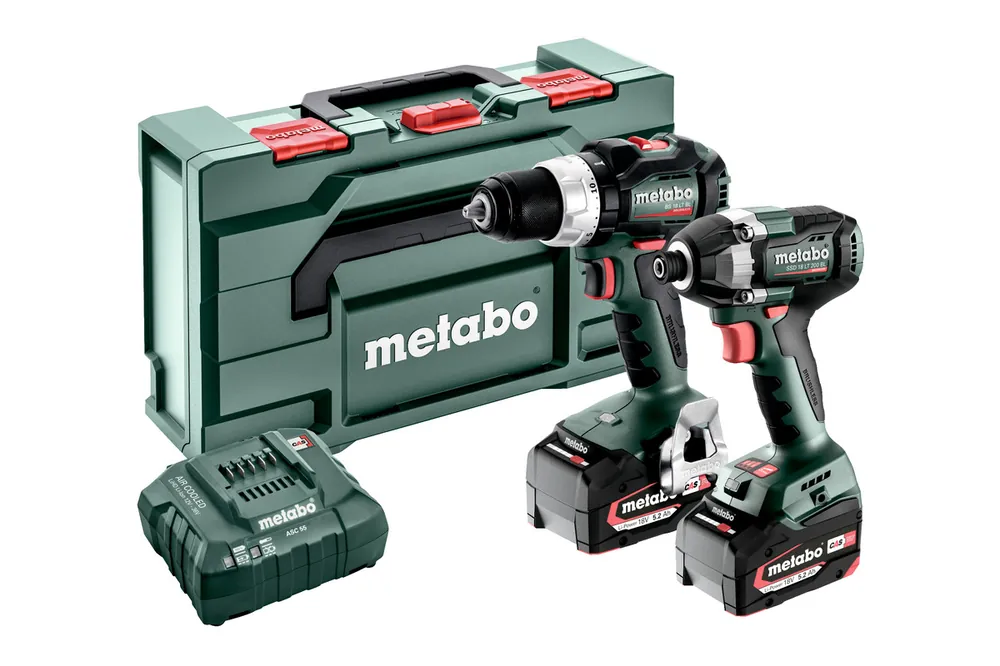 Metabo 685196000 Ensemble combiné 2.8.4 18V 5.2Ah Li-Ion - BS18 LT BL Perceuse sans fil + SSD18 LT 200 BL Clé à chocs