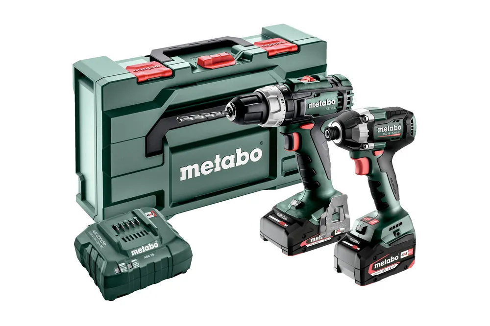 Metabo 685198000 Ensemble combiné 2.8.6 18V 4.0/2.0Ah Li-Ion - perceuse sans fil SB18 L + clé à chocs SSD18 LT 200 BL