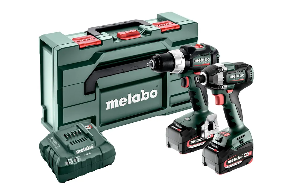 Metabo 685200000 Ensemble combiné 2.8.8 18V 5.2 Li-Ion - Perceuse sans fil SB18 LT BL + Clé à chocs SSD18 LT 200 BL