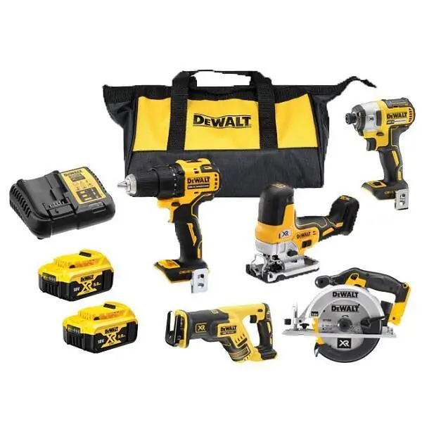 DeWalt DCK501P2 Combiné 5 pièces 18V 2 x 5.0Ah Li-Ion + 5 ans de garantie !