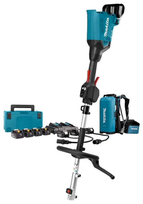 Makita DUX60PTJX8 Tronçonneuse sans fil 2 x 18 V + Batterie à dos + Kit de démarrage
