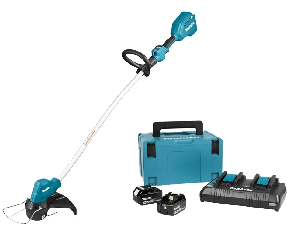Makita DUR189PTE1 DUR189Z1 Coupe-bordure Accu 18V + kit de démarrage 197629-2 (2 x batterie 5.0 Ah et chargeur rapide duo)