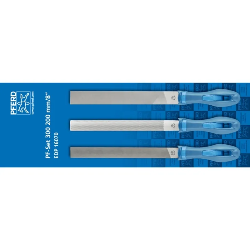 Pferd 11202300 Jeu de limes avec manche 3 pcs. Assortiment de limes 200/300 mm pour les amateurs/artisans exigeants