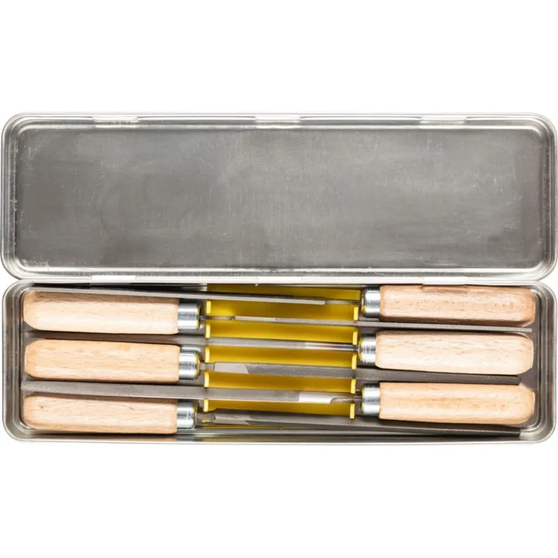 Pferd 11700265 Jeu de limes à clés avec manche en bois 6 pcs. 100 mm cap 2 pour travaux de limage filigrane