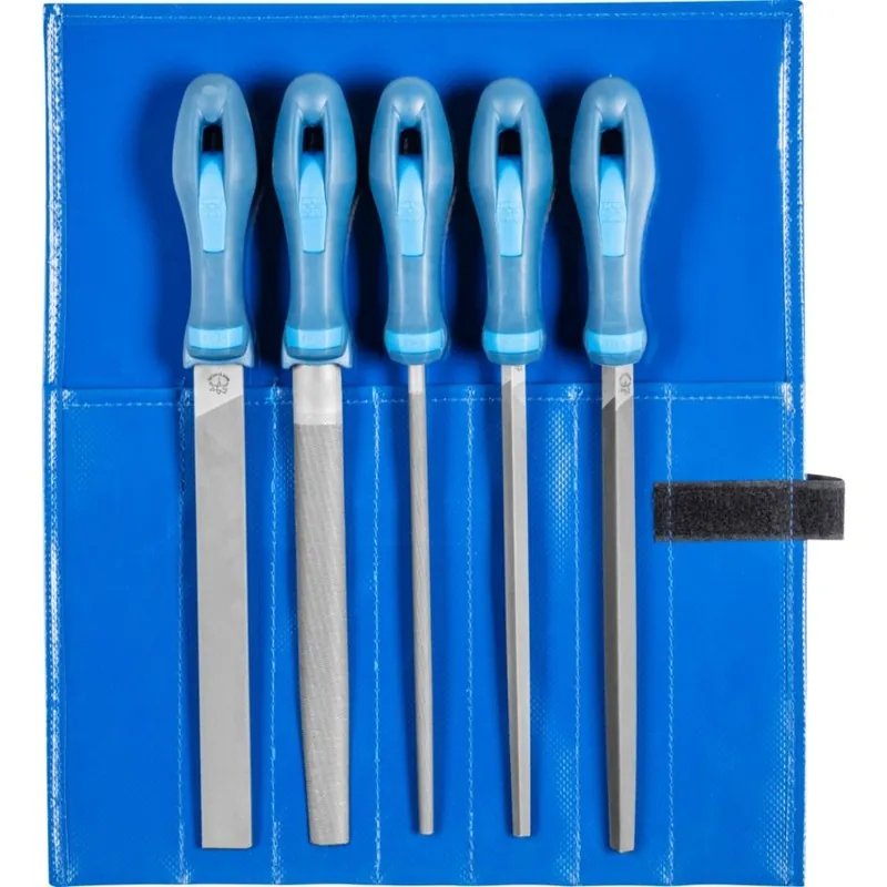 Pferd 11800533 Jeu de limes d‘atelier WR 5 pièces dans un étui à roulettes 200 mm cap 3 pour l‘usinage fin, la finition