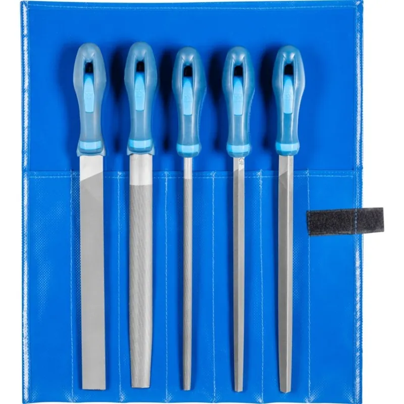 Pferd 11800542 Jeu de limes d‘atelier WR 5 pièces dans un étui à rouleaux 250 mm cap 2 universel pour l‘ébarbage
