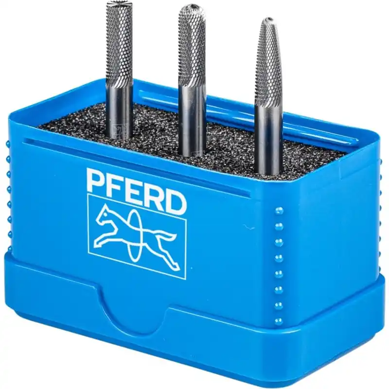 Pferd 21901306 Jeu de petites fraises haute performance en carbure de tungstène MICRO-Ø 6 mm 3 pièces